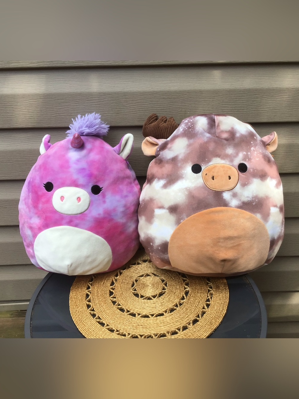 Two Original Squishmallows , 14” x 13” & 12” x 11”, EUC!